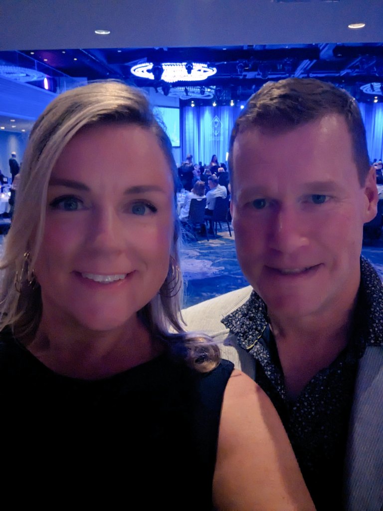 alexcrabb's tweet photo. Dragged @PRnick with me to the @TheStevieAwards #AmericanBusinessAwards since my @CasterComm team is at #InfoComm23 (he loves it) #IworkinPR #PRCampaignofTheYear https://t.co/bzvhKFyZ6U