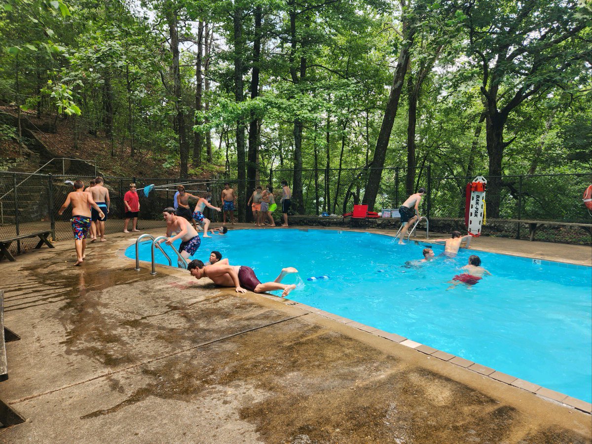 Jr High Football Players had a great time at the cookout/pool party after practice today! Thanks Coach Everett &amp; Coach Boyles for seeing this through! Thanks to Bobbie Jo Howard, Amy Ledbedder, and Shawn Pate for taking care of the food! Thank you Harps for donating drinks!