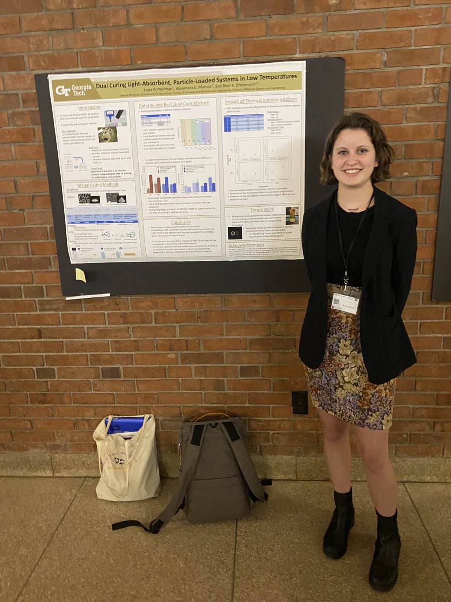 Impressive poster presentation by ⁦@MEGeorgiaTech⁩ undergrad Lena Konzelman ⁦@ASMEdotorg⁩ Manufacturing Science and Engineering Conference! #WomeninManufacturing #3Dprinting ⁦@youinthelab⁩