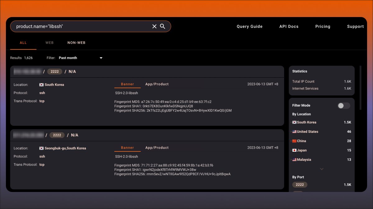 HunterMapping's tweet photo. 🚨Alert🚨 CVE-2023-2283 #LibSSH Authentication Bypass Vulnerability
Search Link:https://t.co/iJFeXOp3nm
Other Dorks:
👉 Shodan:product:"libssh"
👉 FOFA:banner="libssh" && protocol="ssh"
📽️https://t.co/kS1QSfrDC2
#infosecurity #vulnerabilities #Exploit https://t.co/wLhthBQfDb