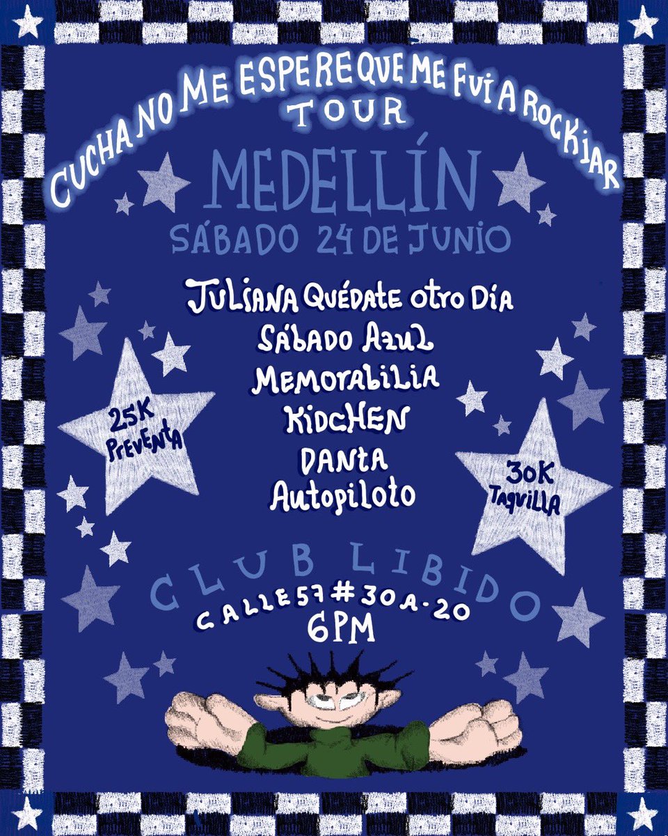 SabadoAzul_'s tweet photo. ‘CUCHA NO ME ESPERE QUE ME FUI A ROCKIAR’ TOUR 
@julianaotrodia - Kidchen - Sábado Azul 
¡Cali, Medellín y Bogotá! Ahí nos vemos para tocar nuestro EP y más música nueva junto a bandas muy ásperas 💙 

Organiza: Mi Amor Colectivo 💓 https://t.co/KetIvrvQZK