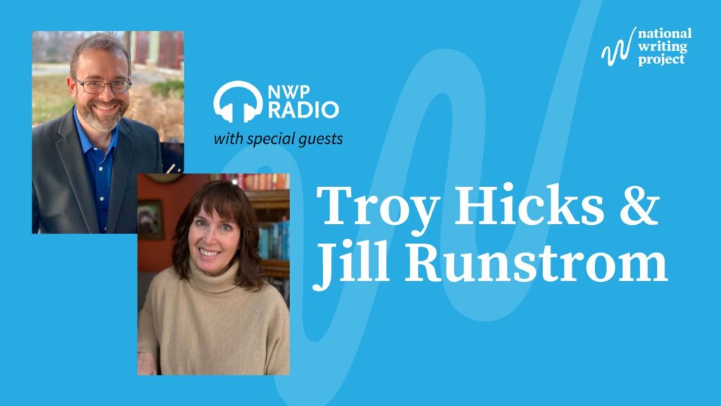 writingproject's tweet photo. In this NWP Radio episode we are joined by @hickstro and @jrunstrom of the @chippewariverwp as they discuss their new book, Literacies Before Technologies: Making Digital Tools Matter for Middle Grades Learners. #nwpwritenow Watch/Listen: https://t.co/RJmdUvqoQ0 https://t.co/LN4wlThSRU