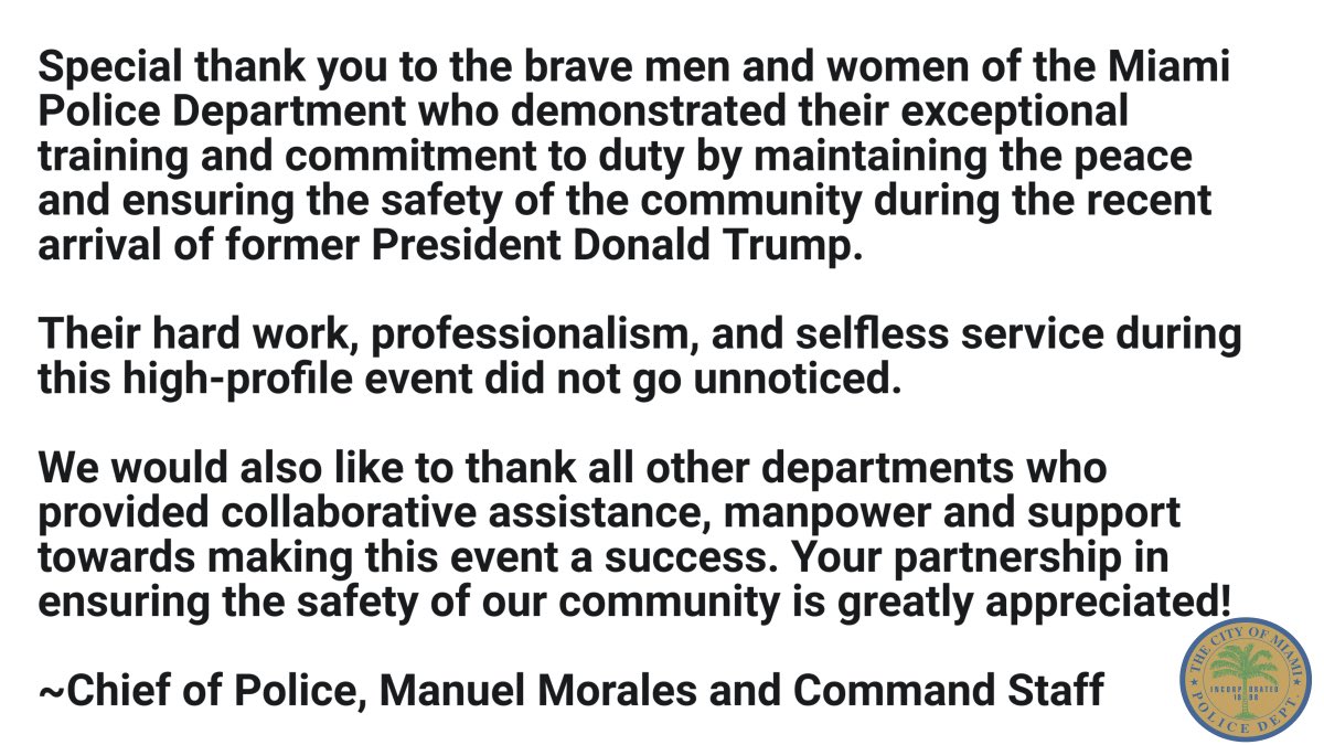 @MiamiDadePD <a href="/DHSgov/">Homeland Security</a> <a href="/SecretService/">U.S. Secret Service</a>