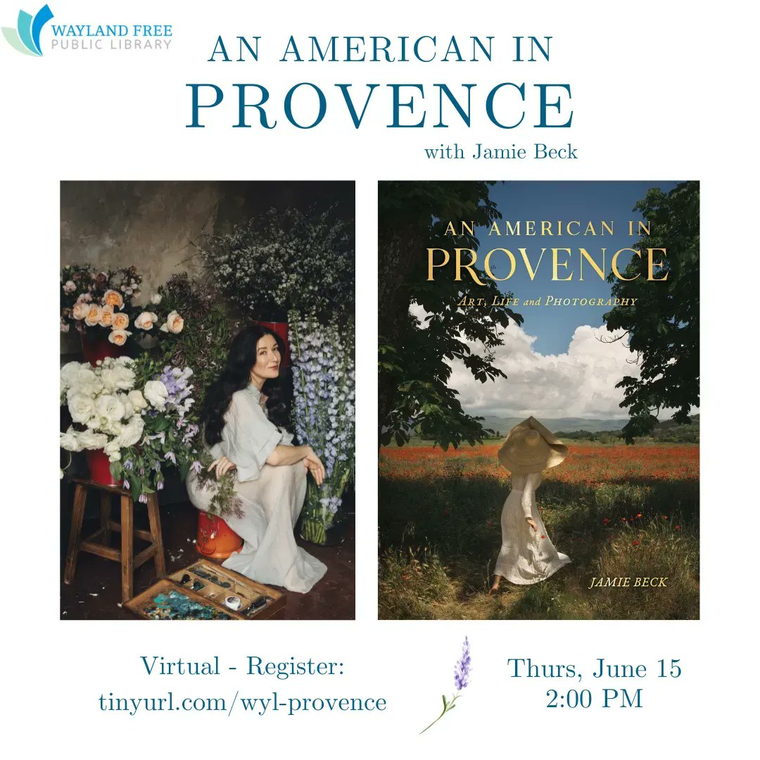 Thurs, 6/15 @ 2pm Virtual Author Talk
Looking to slow down from her fast-paced life in New York City, New York Times-bestselling author & award-winning photographer Jamie Beck embarked on a one-year getaway to Provence. Register: buff.ly/3MVMUl3 #jamiebeck #authortalk