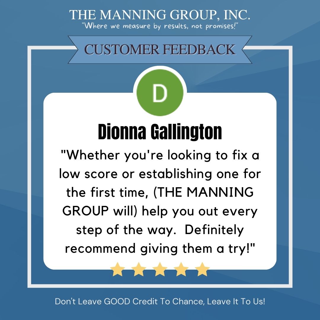 Thanks for sharing these comments about us, Dionna!

#credit 
#credittips 
#creditscore 
#creditscores 
#creditscoregoals 
#creditrepair 
#creditrepaircompany 
#creditrepairreviews
#debtmanagement 
#debtmanagementreview
#debtmanagementreviews