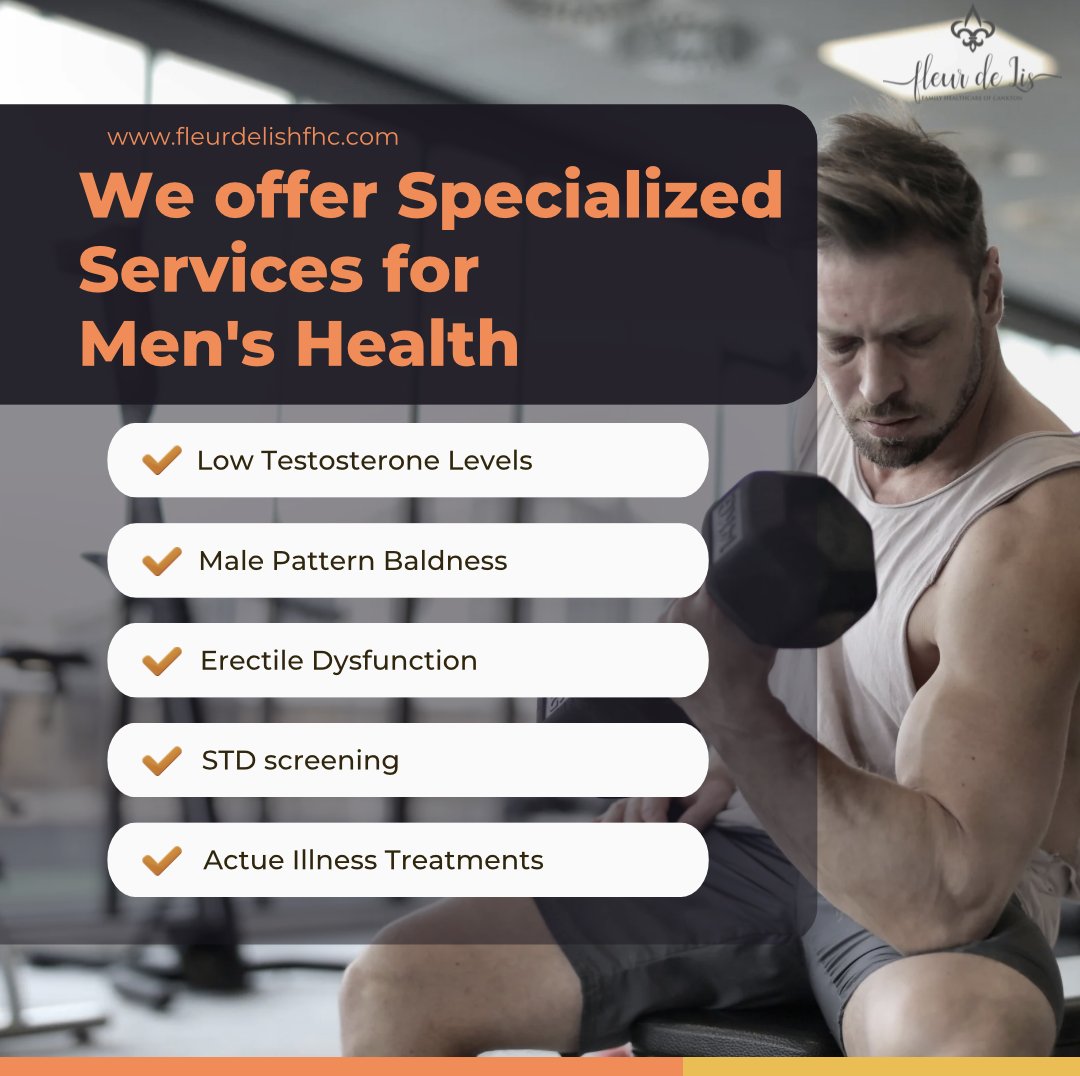 Make your men's health a priority! 💪 

Our specialized services make it  easy to get the care you need to feel your best.

#menshealth #healthcare #specializedservices