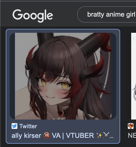bruh i looked up 'bratty anime girl and this was one of the search results ; - ; https://t.co/tD8ujd