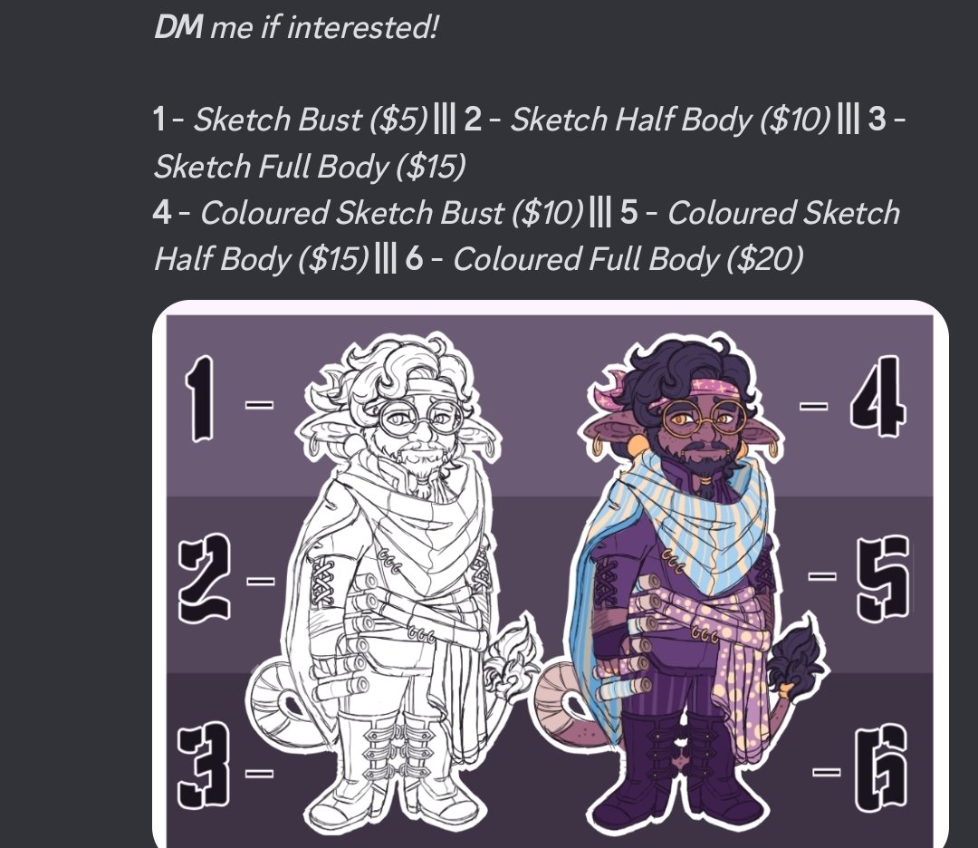 milesdoesart's tweet photo. @Mordepie I don't have 'em written out anywhere apart from Discord but $ I got these clean sketch comms open! Ranges from $5 to $20 ✨️ https://t.co/ZSe762GUQO