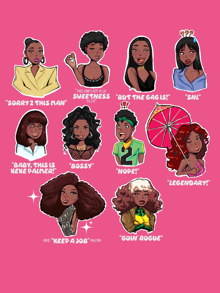 Keke Palmer doesn’t only keep a job, she gives them as well — I had the honor of designing her emotes for her official Twitch account. 

thank you, Keke for trusting me and the biggest thanks to @lawrencesmurray for even speaking me up into the room and making this possible.