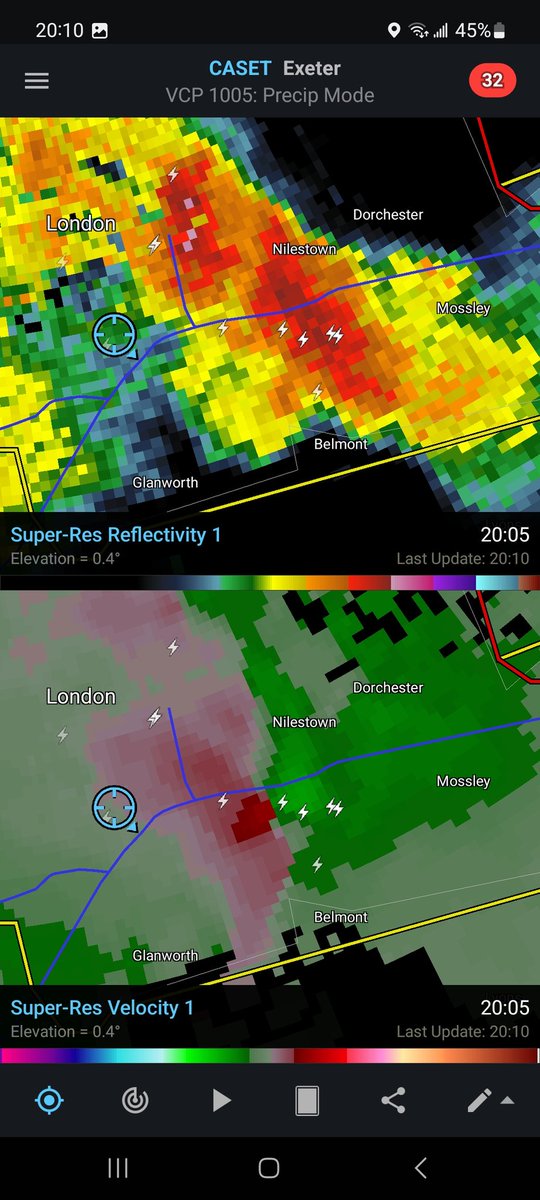 There is definitely some kind of rotation happening just south of the 401 #ONStorm