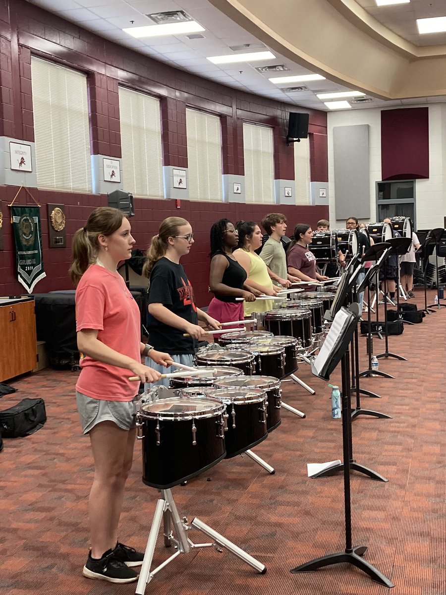 Our Percussion and Guard had a great rehearsal today! We are counting down the days till our first full band rehearsal.  Go Pride Go!!!