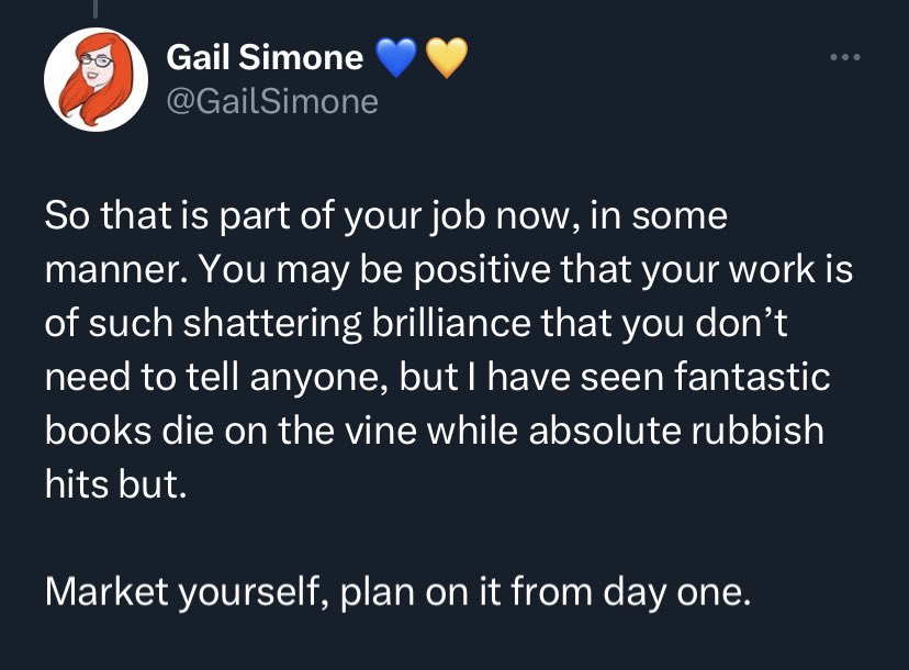 So Gail Simone is allowed to use the #ComicsBrokeMe to tell creatives that they need to own their marketing and business and it’s fine…

But when I do I get dogpiled, called a nazi, and spend the last 24 hours getting called all kinds of slurs, profanities, and liess??