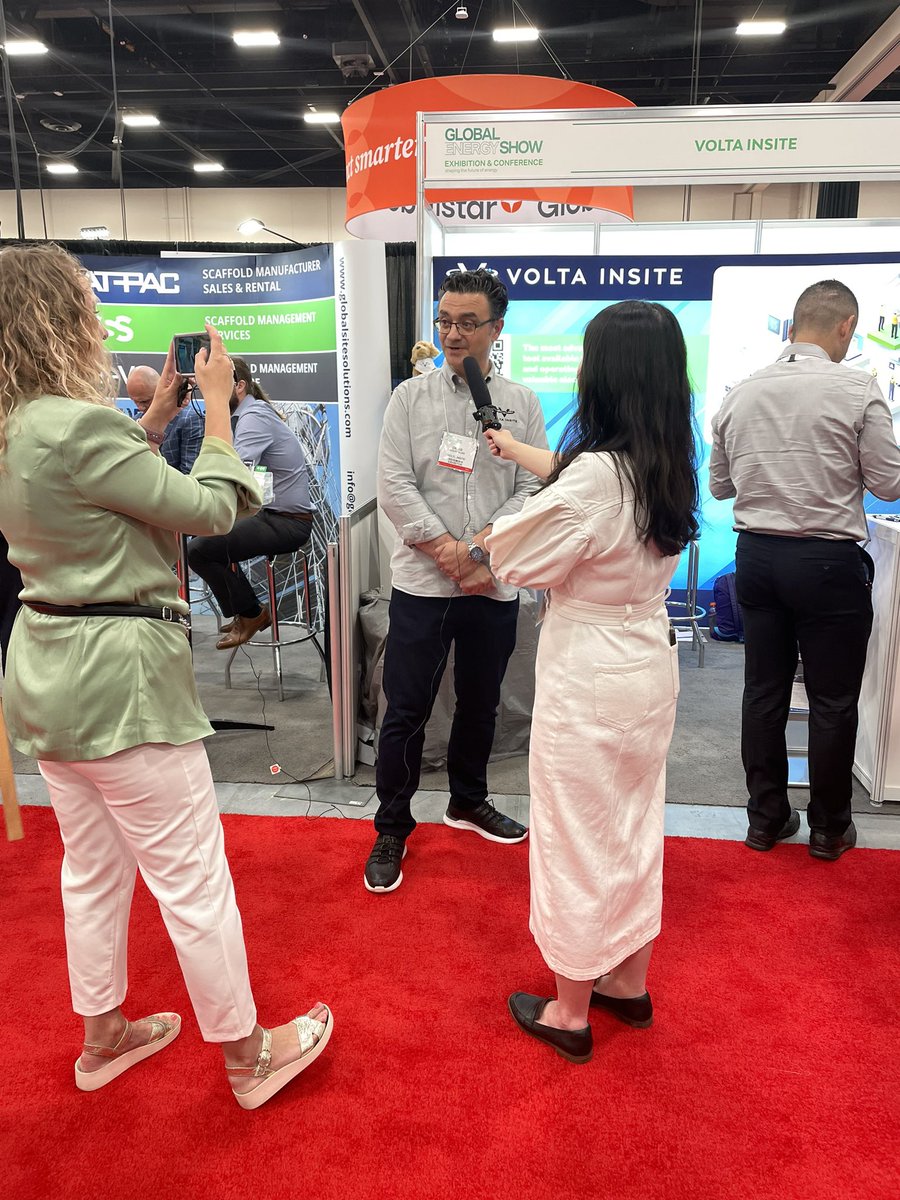 VoltaNRG's tweet photo. We had a great first day at the Global Energy Show! 🌍⚡️ We connected with industry professionals from around the world. The positive response and interest in our technology were overwhelming. #GES2023 #VoltaInsiteGES23 #power #energy #technology https://t.co/o3HuVY9Hcj