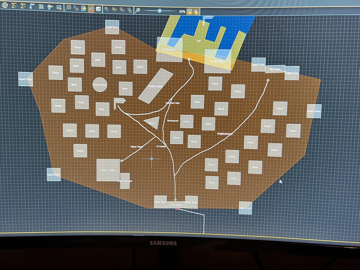 INTERSTICE_IP's tweet photo. Made a layout of the first town you’ll visit https://t.co/YvAK2KnaUw