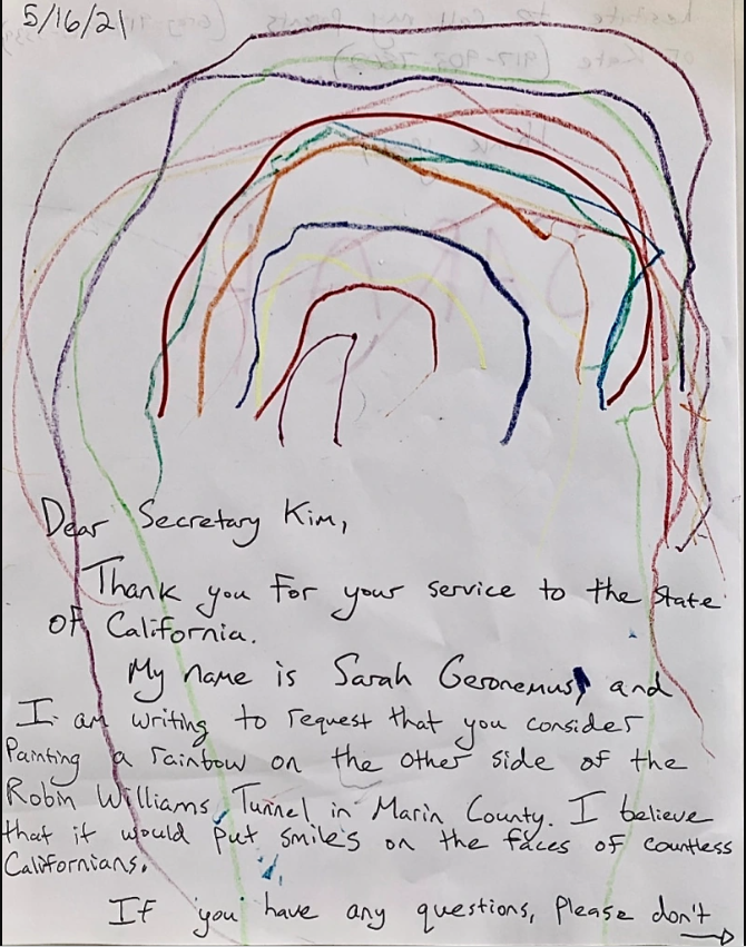 GamerEdie's tweet image. Who's the youngest activist in San Francisco? She wasn't even 4 when she got signatures to get a matching rainbow painted on the north side of Robin Williams Tunnel. This petition can help make it happen. Please sign and share. sfrichmondreview.com/2021/07/02/ric…

change.org/robinwilliamsr…