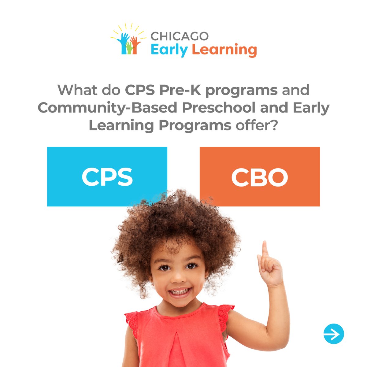 ChicagoLearning's tweet image. Here are the differences you need to know about between CPS Pre-K and CBO Preschool and Early Learning Programs.
.
.
#Chicagoparents #CEL #chicagoearlylearning #chicagopreschool #chicagomoms