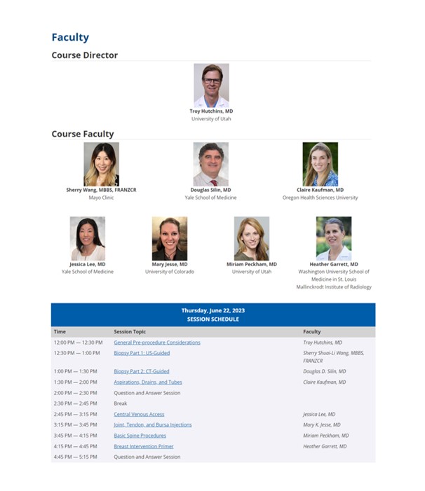 Excited to join this all-star lineup of experts from across the country next Thursday, June 22 for "Procedures 101 for the General Radiologist", an ARRS live virtual symposium.  Hope to see you there!