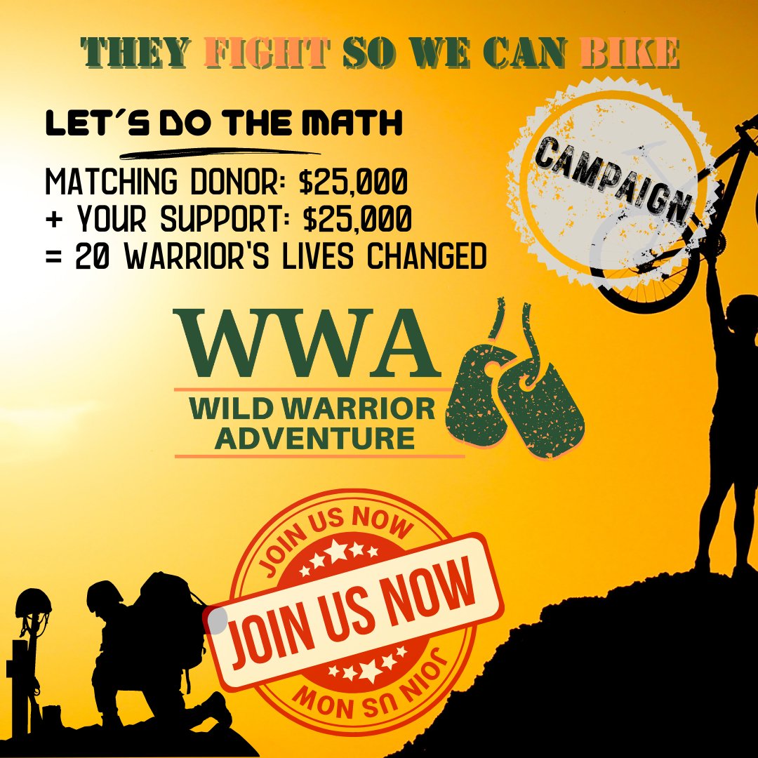 WildWarriorAdv's tweet photo. JOIN THE CAMPAIGN! Head over to:
https://t.co/JvWtAuLzvy

Support #WildWarriorAdventure as we support our Nation's Warriors in this matching campaign.

#veterans #warriors #wwa #wildwarrioradv #spiritualresiliency #flyfishing #outdoors #adventure #healing #faith #hope #love https://t.co/9sBSBHahKG