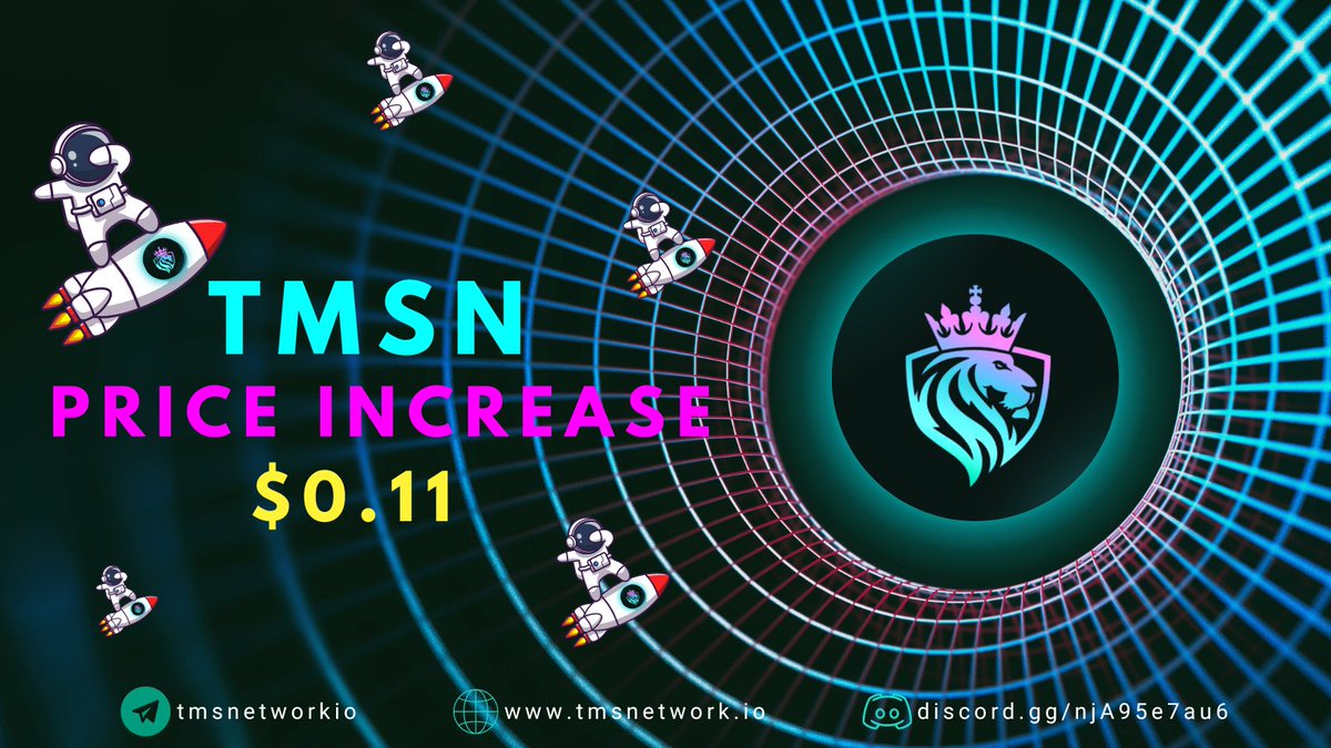 tmsnetwork_io's tweet photo. $TMSN PRICE INCREASE $0.11 π
We are pleased to announce to you lovely people there has been a price increase.
The price is now 0.11 π
Don't miss out and Join our presale today!
https://t.co/5T6BalbB2L
#Presale #TMSN #Crypto #TMSNetwork #DeFi #Trading #Forex #Gold #Stocks https://t.co/GLDN2xqi2V