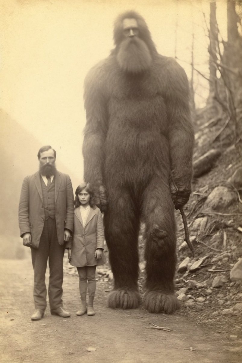 Thinkwert's tweet photo. Before the portals between our world and the Fae Kingdom were closed in 1909, tourists would often visit the English bordertown of Ombersley to pose with visitors from the other side. Photographs could be purchased for a copper penny or two; silver coins were strictly prohibited. https://t.co/V0p0DpqIgE