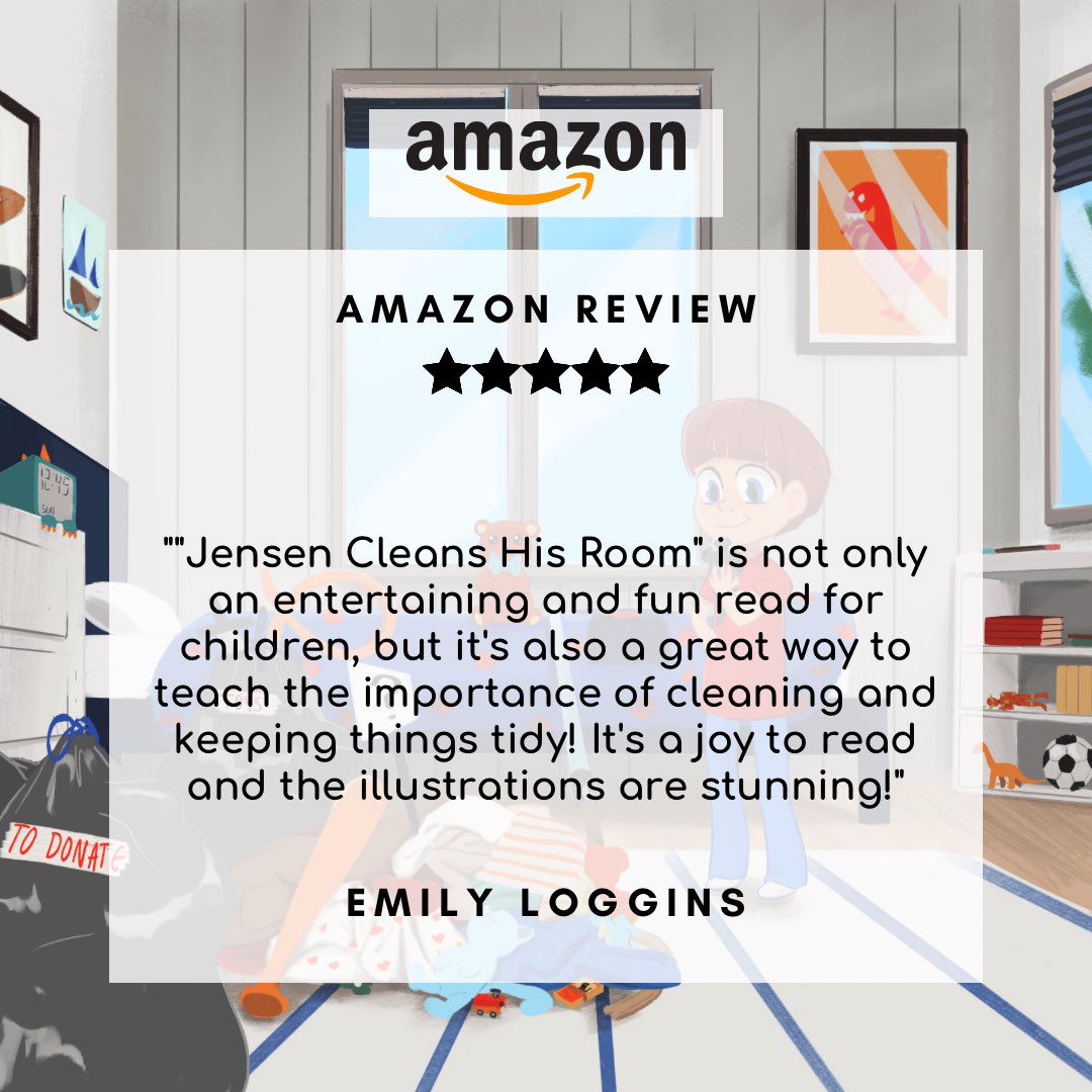 Thank You for the ⭐️⭐️⭐️⭐️⭐ Review ➡️ Get Your Copy of #JensenCleansHisRoom through the link 🔗 in our bio! (Available on Amazon, Barnes & Noble, Apple Books, or request from your local bookstore)

#childrensbooks #kidlit #booksforchildren #kidsbookswelove #picturebooks