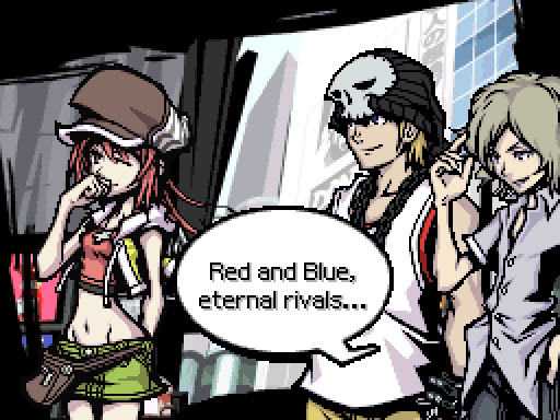 DailyYoshiya's tweet photo. Red and Blue eternal rivals... 

#TWEWY #theworldendswithyou https://t.co/1abVgA99Ad