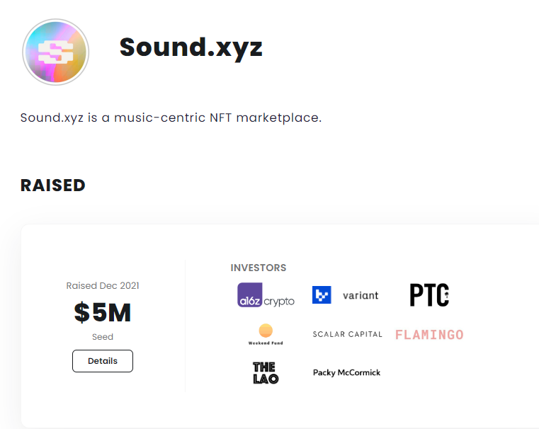 融资500万，而且A16z参投的 <a href="/soundxyz_/">sound.xyz (🎧,🎧)</a> 音乐项目，跟OP合作推出的音乐NFT，免费MINT，还剩5天时间，OP-GAS不高，搞下！
sound.xyz/optimism/v-but…