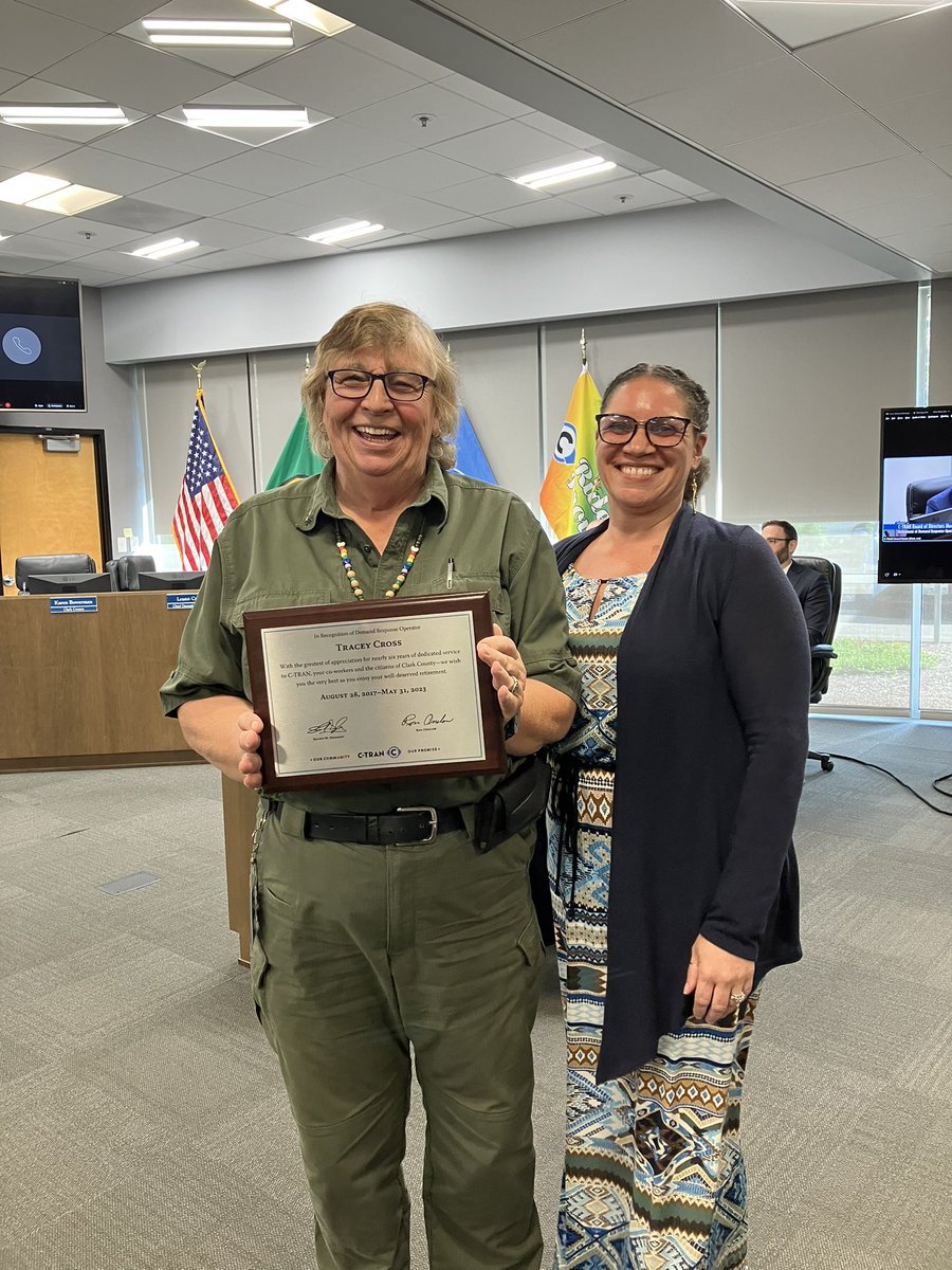 ctranvancouver's tweet image. Tracey joined C-TRAN in August 2017 and served as a dedicated employee until she retired in May, 2023. Enjoy your well-deserved retirement, Tracey! #ctran