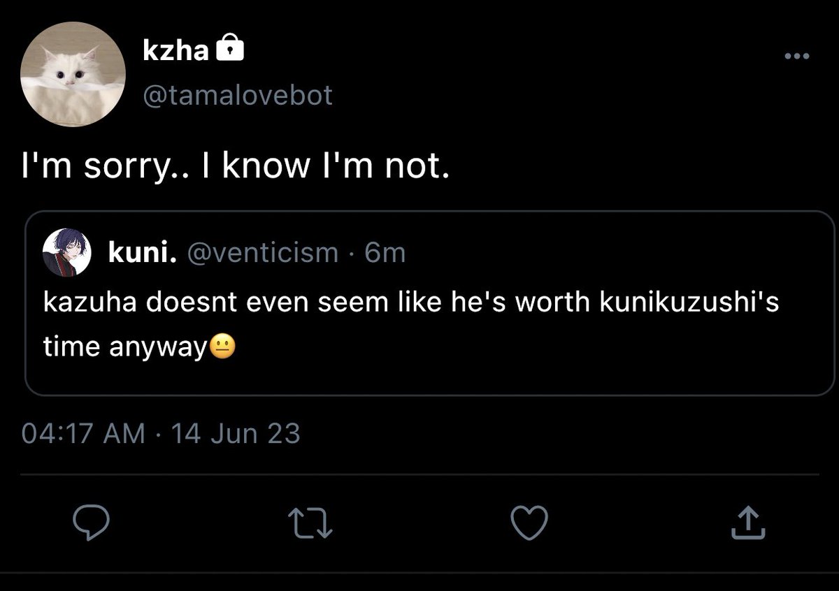 [ 176 ] thanks kuni for volunteering to be a kazuha hater 😚