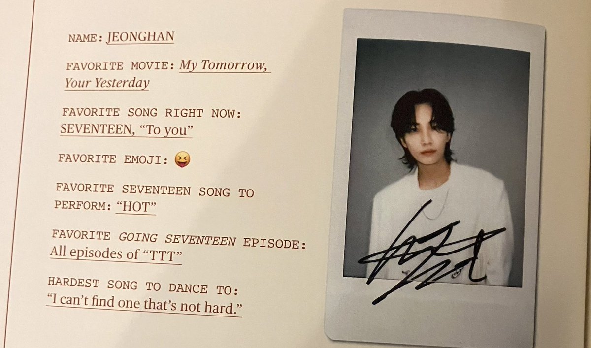 jeonghan loves my tomorrow, your yesterday movie???? A NANA KOMATSU MOVIE!!

and he loves all eps of TTT, he's just like me fr 😭