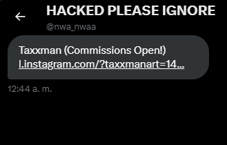 Almost got hacked by a link lmao.
Some fucker got hacked and they are using their account to send (what I assume are) phising links.
My system blocked access to the page but yeah its some shady shit