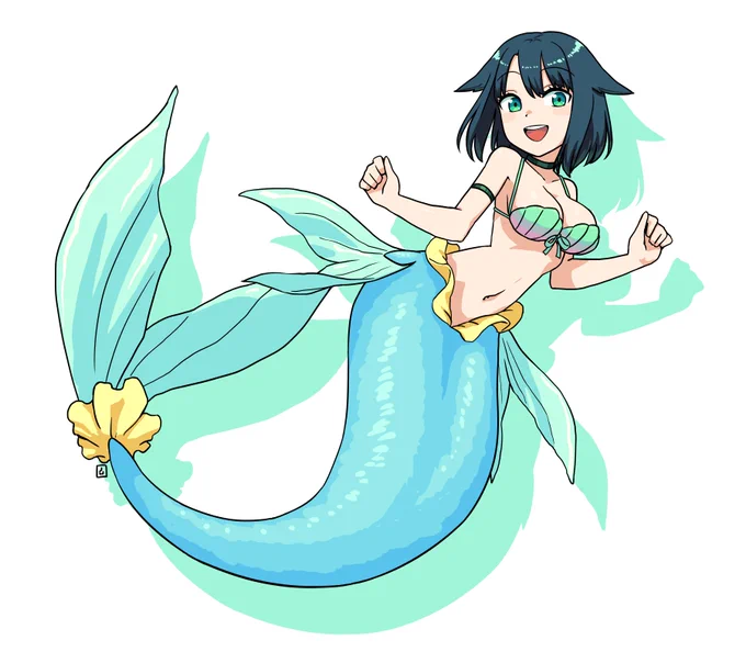 Skebにて七海アヲノさんの深海ナナちゃんを描きました 