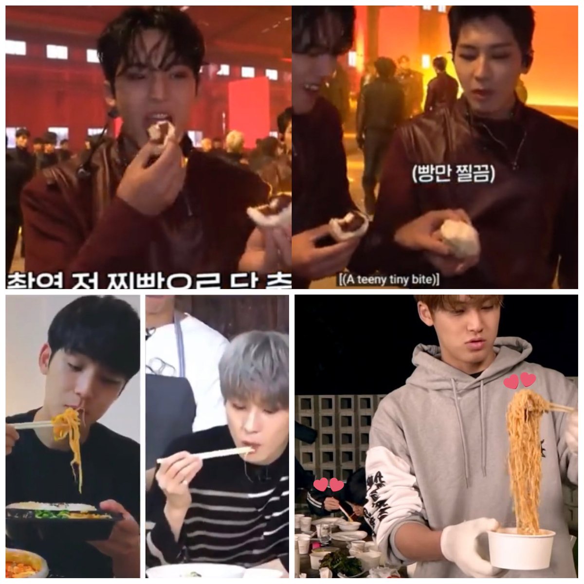 The saga of MinWon bite size difference continues… 
- steamed buns
- beansprouts
- ramyeon