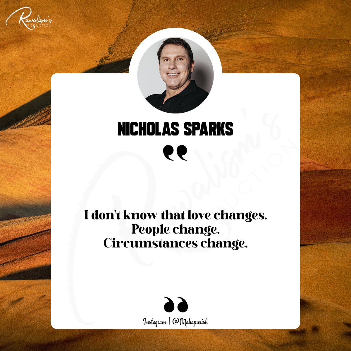 Quotes By Officials
-
Said by: Nicholas Sparks
-
#quotes #love #motivation #nicholassparks #quoteoftheday #instagramquotes #inspiration #motivationalquotes #quoteoftheday #quote #people #inspirationalquotes #nicholassparksquotes #success #mahapurish #positivevibes #lovequotes