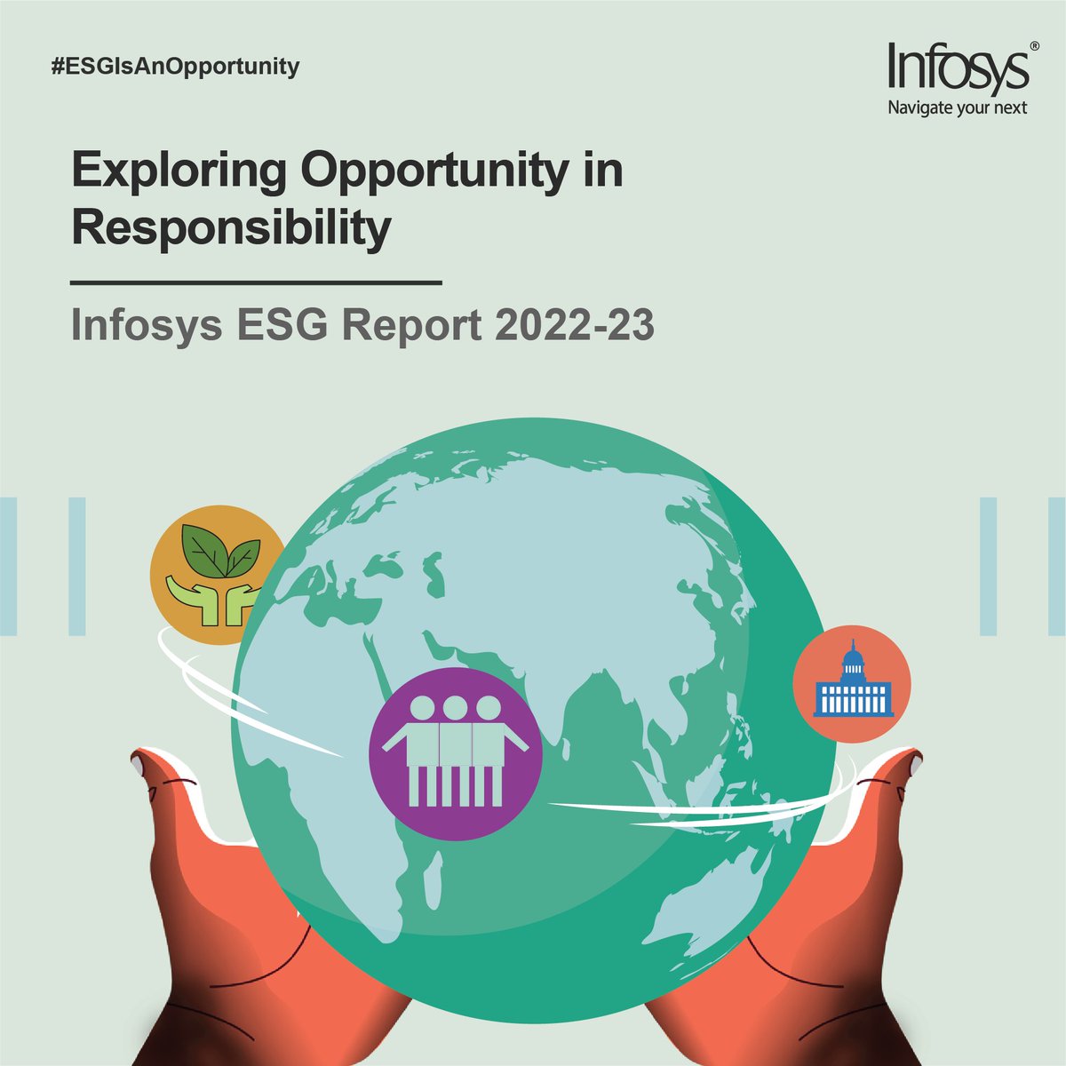 Infosys's tweet image. Infosys has released its annual ESG report, for the year 2022-23. We believe #ESG consciousness is about creating a sustainable business, so we can create greater social impact.

Read our ESG Report - infy.com/43EM2It
#InfosysESG #ESGIsAnOpportunity