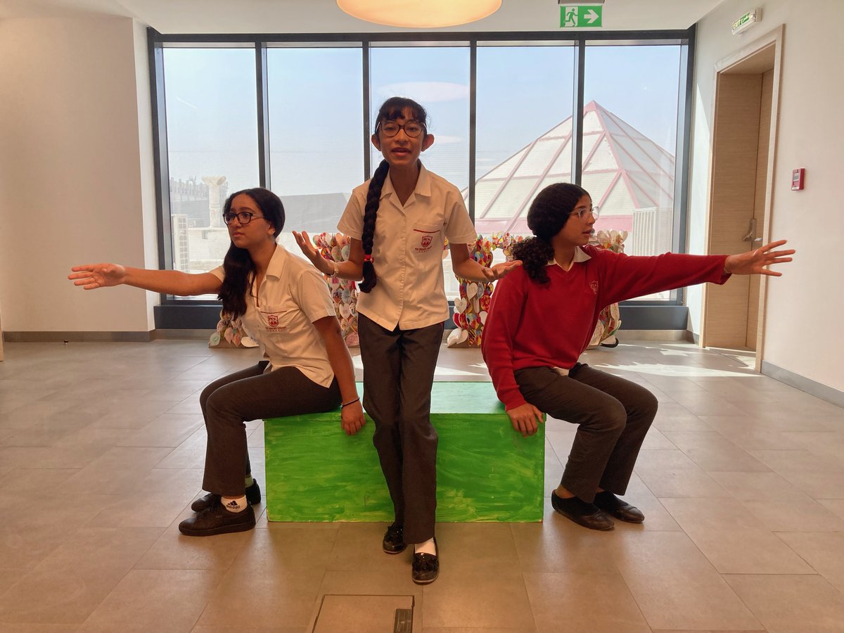 InfoECDubai's tweet image. Year 9 Saveesha, Mariam and Salma are rehearsing for the LAMDA showcase on Friday.
#LAMDA #Drama #TheEnglishCollege