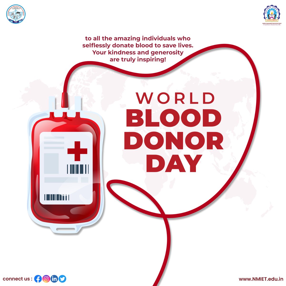 We honor the priceless gift of life that #blood #donors voluntarily contribute on #WorldBloodDonorDay2023

#PCET #NMIET #BloodDonation #worldblooddonorday #donateblood #savelives #giveplasma #BloodDonationCamp #blooddonation2023 #GiveBloodSaveLives #BeAHeroDonateBlood