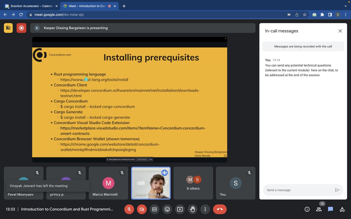 JoinGraviton's tweet image. Missed Day 1 of #Concordia2023 workshops? Don&apos;t fall behind in this 2-week marathon journey! 

Don&apos;t forget to join in at 1 PM IST today, at: 

meet.google.com/wfc-zhzw-kqm

(Learn how to setup the Concordium Browser Wallet and deploy your first dApp! )
