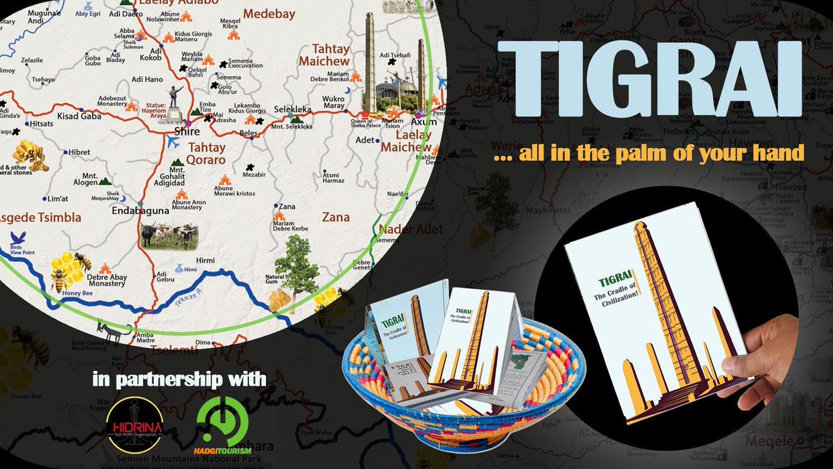 Hadgitourism's tweet photo. @Hadgitourism is presenting to you its Tourist Map of #Tigrai, the first of its kind, in partnership with @Hidrina1_Org, at #WaelaTigray in #DallasTexas. Take this opportunity to grab your copy of this resourceful guide map. Mark in your calendar June 17-18, see you there. https://t.co/l0oCun77Rv