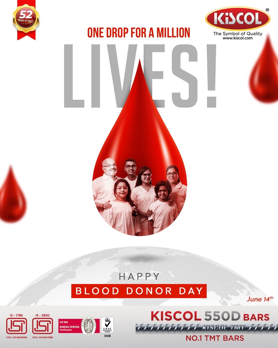 KiscolTmtNo1's tweet photo. Be the reason someone smiles, donate blood.
#tmtbars #kiscoltmtbars #kiskiskiscol #housing #reliabletmt #construction #safeguard #lonlasting #bendability #dreamhouse #TMTbar https://t.co/e0K1rgKE55