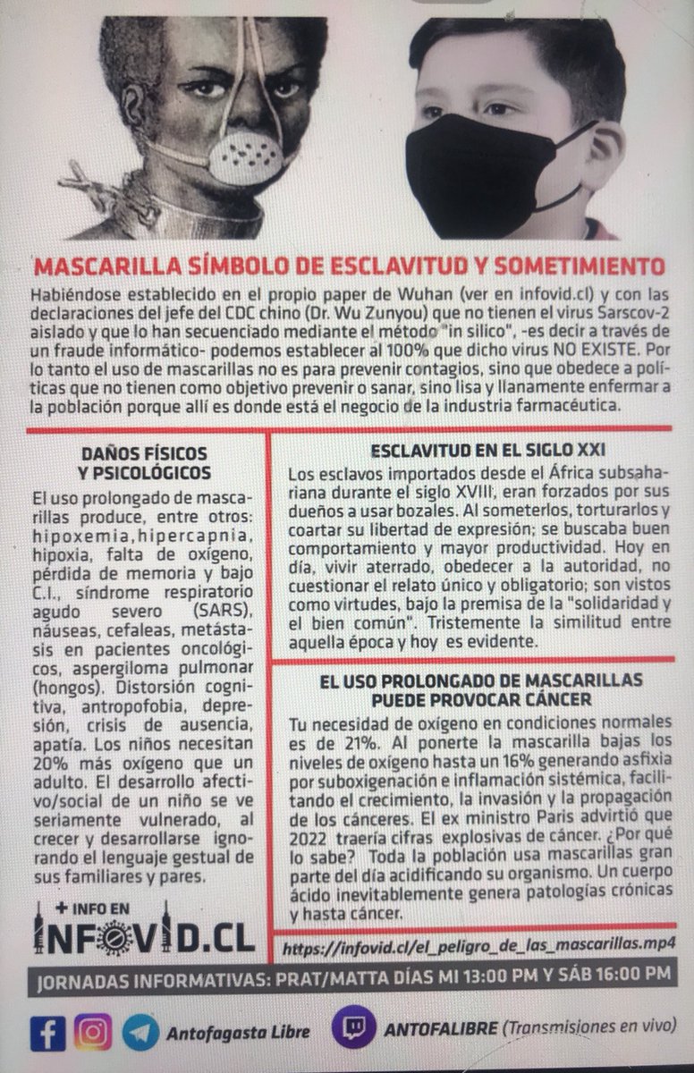 @arroyomatteucc1 Agrego @arroyomatteucc1 pa q ojalá los Padres despierten, no caigan en el juego y real% protejan y defiendan a sus hijos👇

#UsoDeMascarillaDañaSalud
#MascarillaProvocaSumisión
#MascarillaParaSometimiento
#PadresDefiendanASusHijos
#GobiernosCriminales
#NoALaESI
#FueraONU
#NoAlNOM