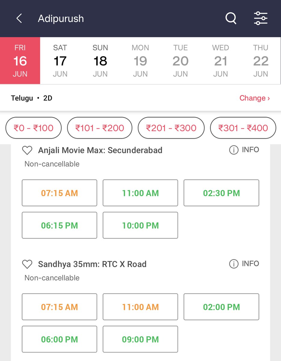 PrabhasShows's tweet photo. #AdipurushBookings Opened In Sandhya 35MM: RTC X Roads..!!  

Already Two Shows Are 95% Full... Go Grab Your Tickets Now🔥🔥🔥

#Prabhas #Adipurush 
https://t.co/Rj9f1EvzgF https://t.co/4KrRgiPi7s
