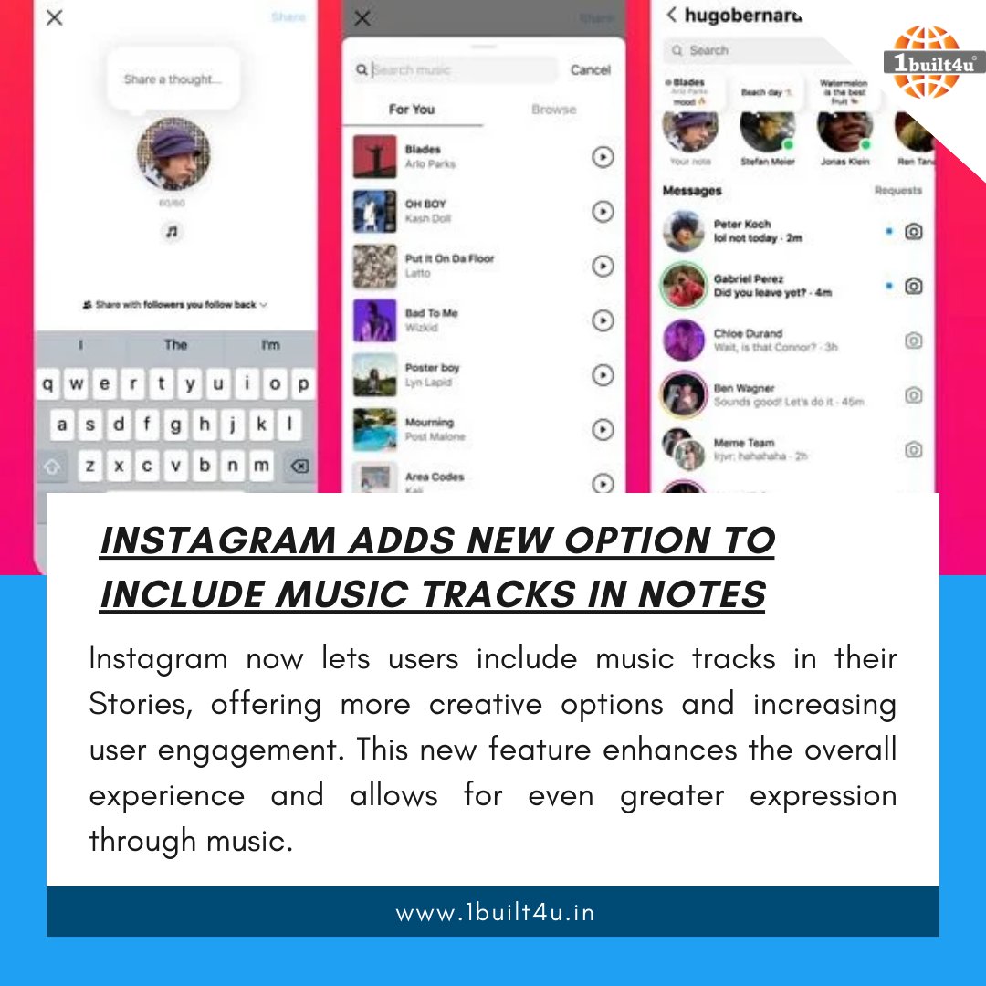 News Update 📰🔔

#1built4u 
#InstagramMusic 
#MusicInStories 
#CreativeOptions 
#EnhancedEngagement 
#ExpressWithMusic 
#SocialMediaUpdates 
#InstagramFeatures 
#MusicLovers