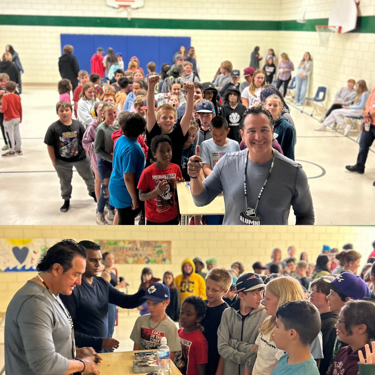 Jason Simon 🏒🥅 returned home to Knight’s nation to talk about growing up in Aamjiwnaang, his exciting NHL career and highlight his message of dreaming big and setting goals🥇. Miigwech Jason, come back anytime! @DiversityLkdsb @lkdsb @benhazzard