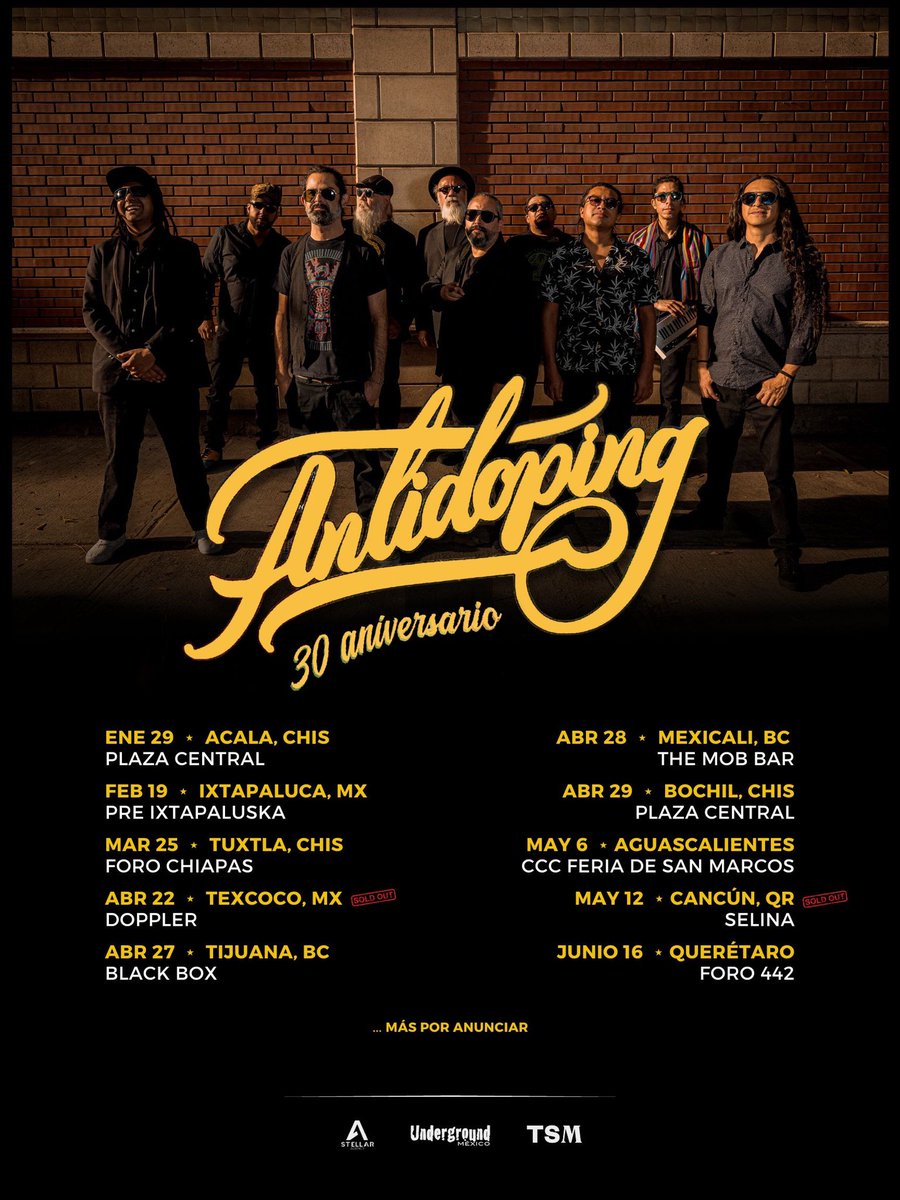LoIntelecM's tweet image. Antidoping anuncia fecha de la primera parte de su Tour de 30 Aniversario, con un concierto memorable en el Foro 442, Querétaro. 

Será el 16 de junio, los boletos se encuentran disponibles en taquillas del lugar y en el sistema MasBoletos: masboletos.mx/evento.php?ide…