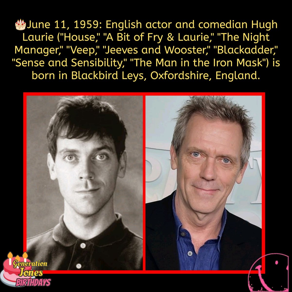 🎂June 11, 1959

#HughLaurie #House #ABitofFryAndLaurie #Veep #TV #film #England #borninthe50s #whoisgenerationjones #bornonthisday #borntoday #happybirthday