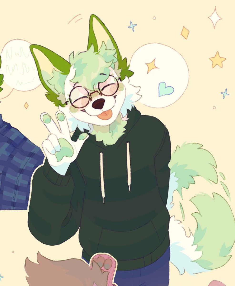 About my Fursona 🦊🍵

Name: Matcha
Gender: Male
Species: Arctic Fox
Fav colour: Green 🍃
Main Sona: My one and only 💚
Fun fact: He’s a bit of an aviation geek ✈️
Fav quality: He’s literally me but more desirable 🥹
1st OC: Nope, previously had a bobcat OC