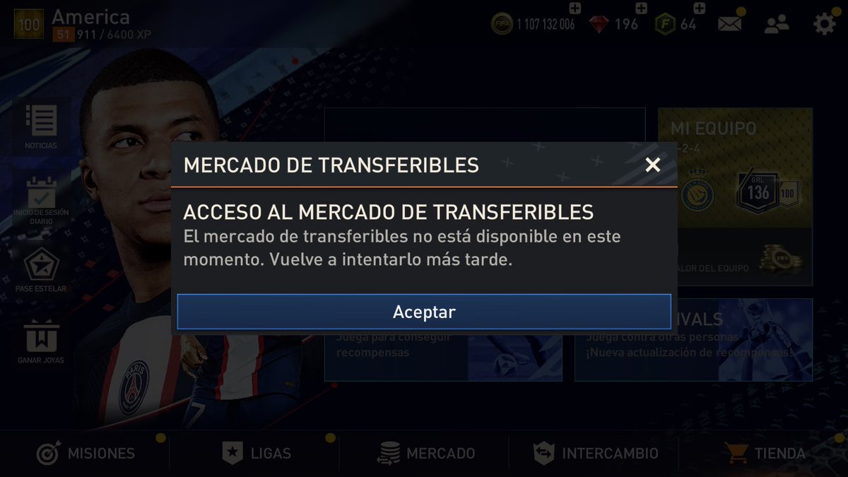 NeuxFM's tweet photo. Cerraron el mercado de FIFA MOBILE. https://t.co/6O9urvO5Pa