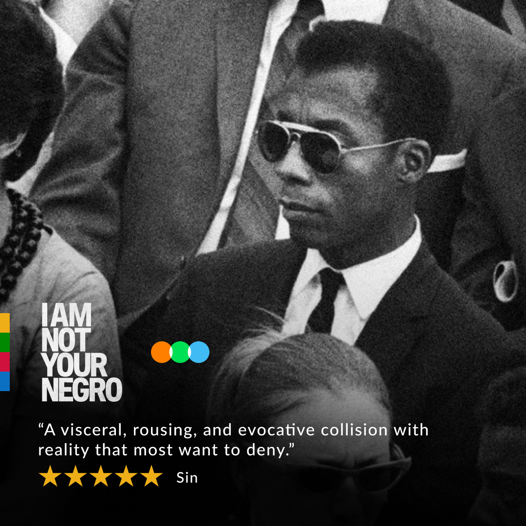 DocPlayNow's tweet photo. In collaboration with @Letterboxd, we're taking a deep dive into the @DocPlayNow catalogue. In the Oscar-nominated #IAmNotYourNegro, filmmaker Raoul Peck uses James Baldwin's unfinished final manuscript to examine race issues in the US. Now streaming on #DocPlay. https://t.co/cyN3bevOJJ