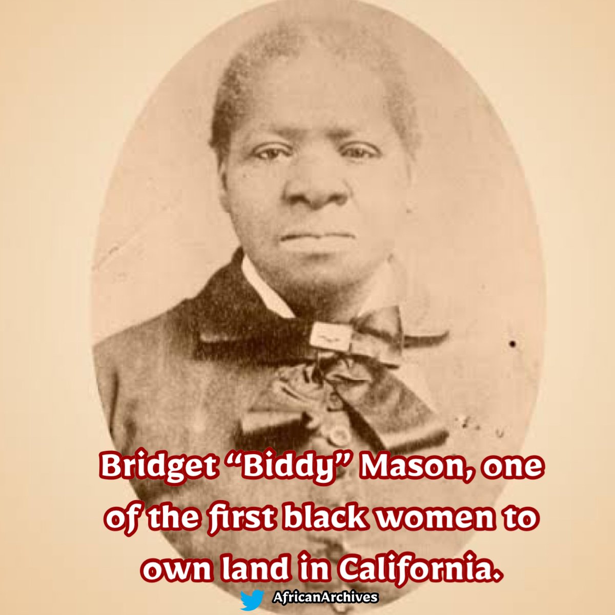 One of the most influential Black women in California, Bridget “Biddy” Mason, was one of the first black women to own land in California.  

She was born enslaved but sued for her freedom, used her midwifery skills to earn money that she invested in real estate & died one of the…